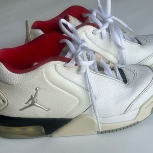 Jordan White and Red Low-Top Sneakers